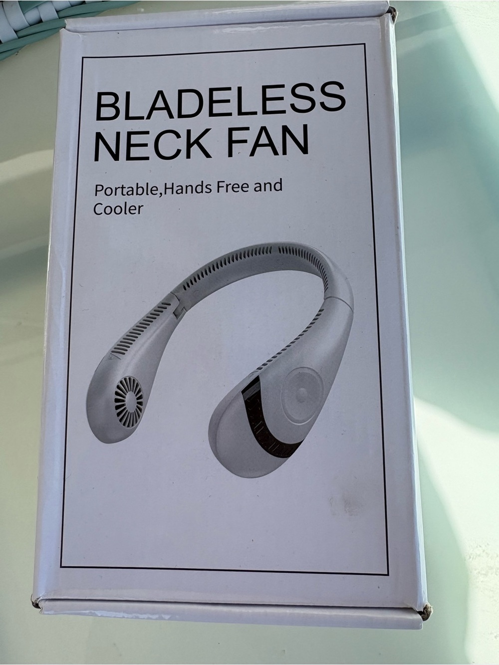 Portable Grey Bladeless Neck Fan - Hands-Free Cooling